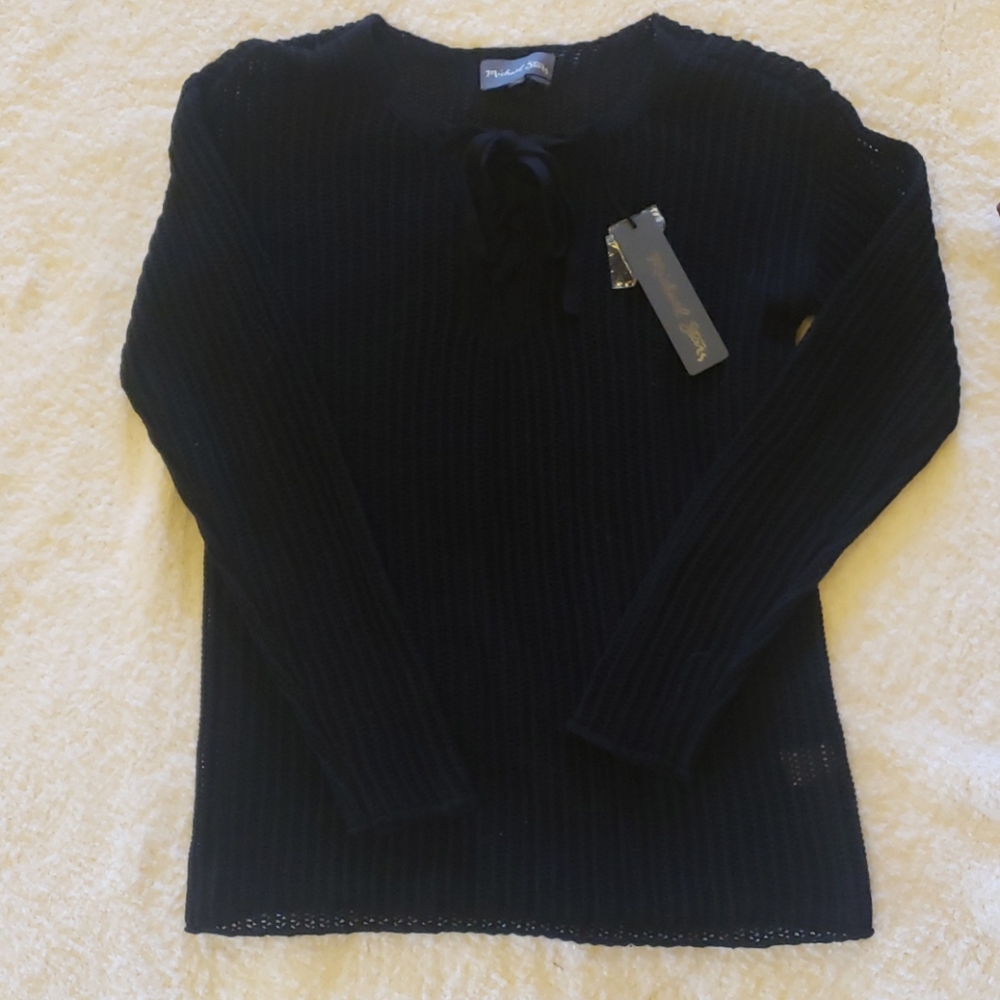 Michael stars lace up sweater